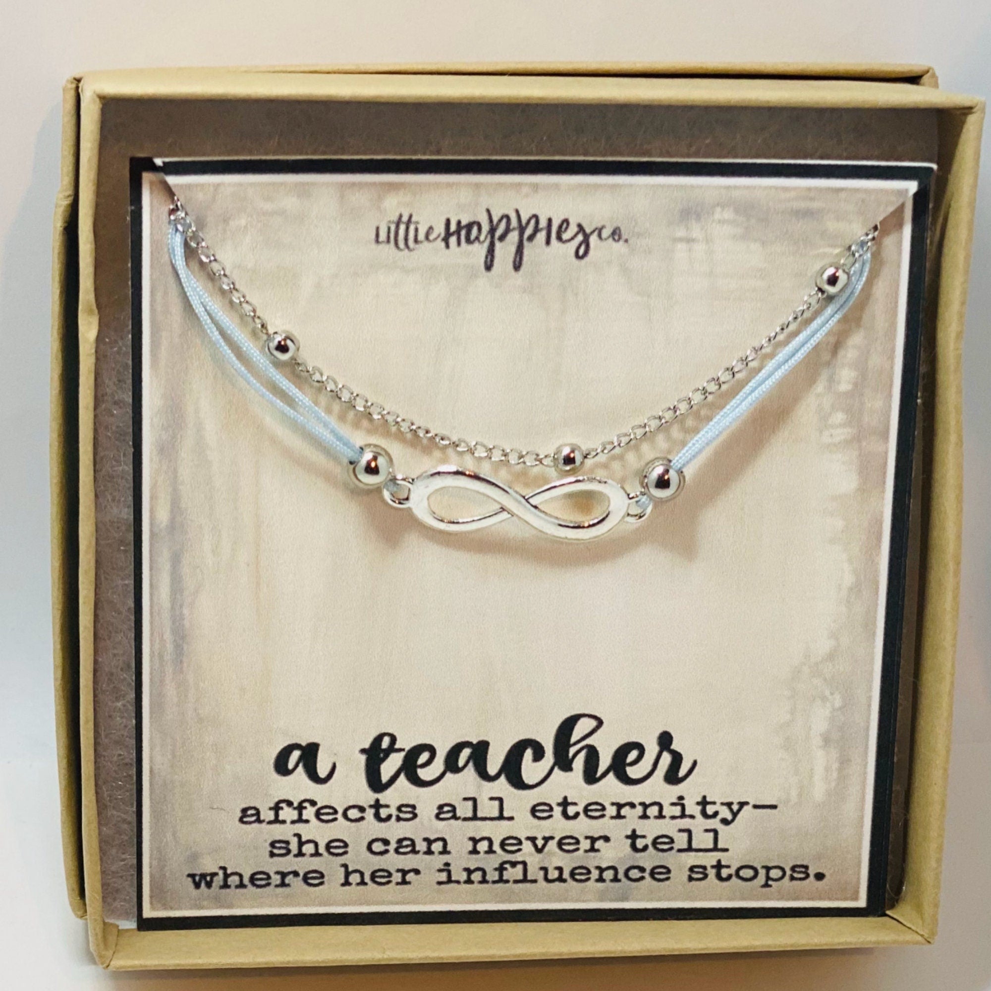 Infinity bracelet silver, Teacher bracelet, Infinity knot bracelet, Infinity symbol bracelet, Teacher jewelry, Teacher charm bracelet