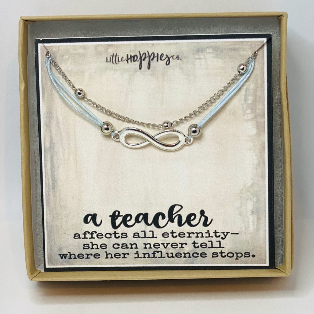 Infinity bracelet silver, Teacher bracelet, Infinity knot bracelet, Infinity symbol bracelet, Teacher jewelry, Teacher charm bracelet