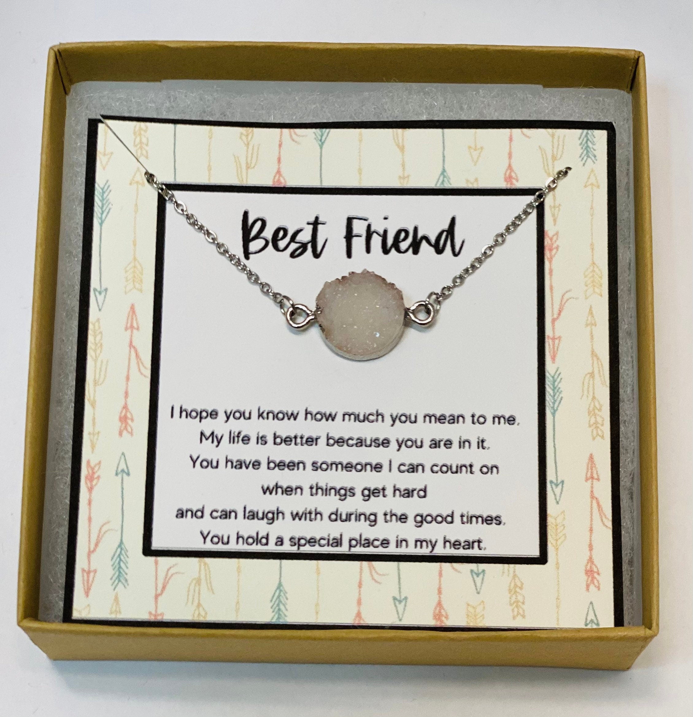 Anniversary gift for best friend, Bestie necklace, Best friend necklaces for adults, Bridesmaid gift, Friendship gift, Gift for best friend