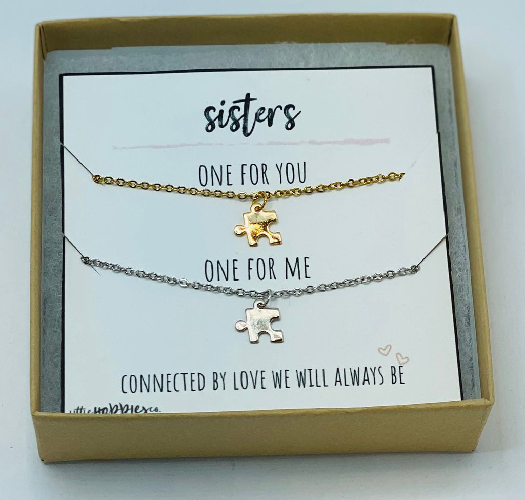Sister necklaces for 2, Puzzle piece necklace, Puzzle necklace, Sister necklaces, Sister gifts, Gift for sister, Gift for sister in law
