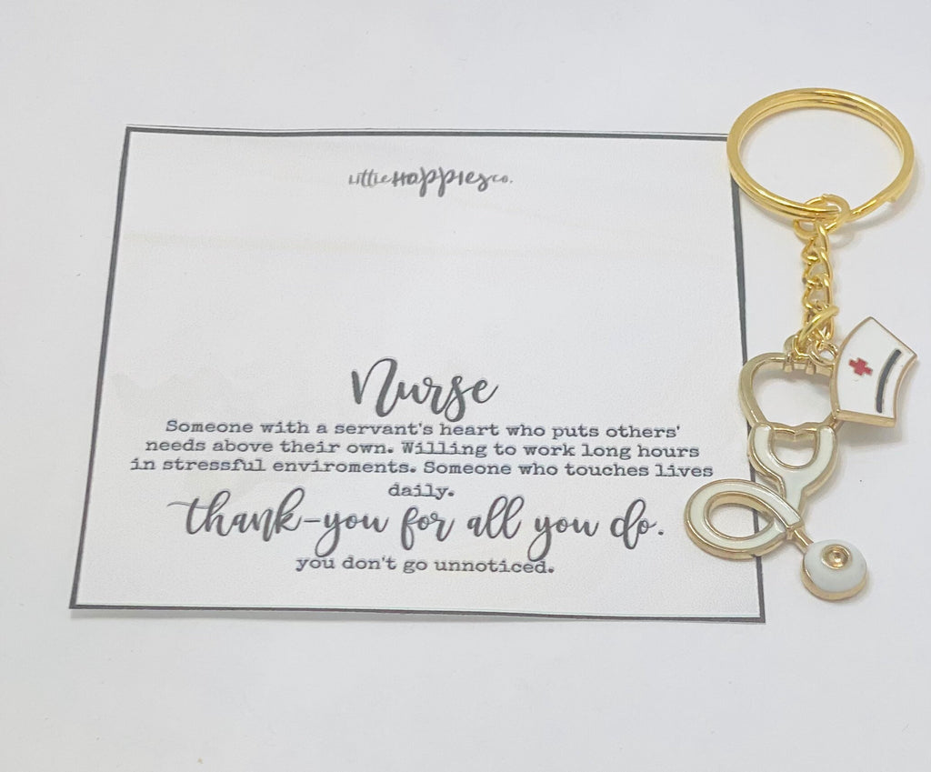 Nurse keychain, Nurse gift, Nurse key chain, Nurse appreciation, Medical key ring, Stethoscope keychain, Medical keychain, Thank you nurse