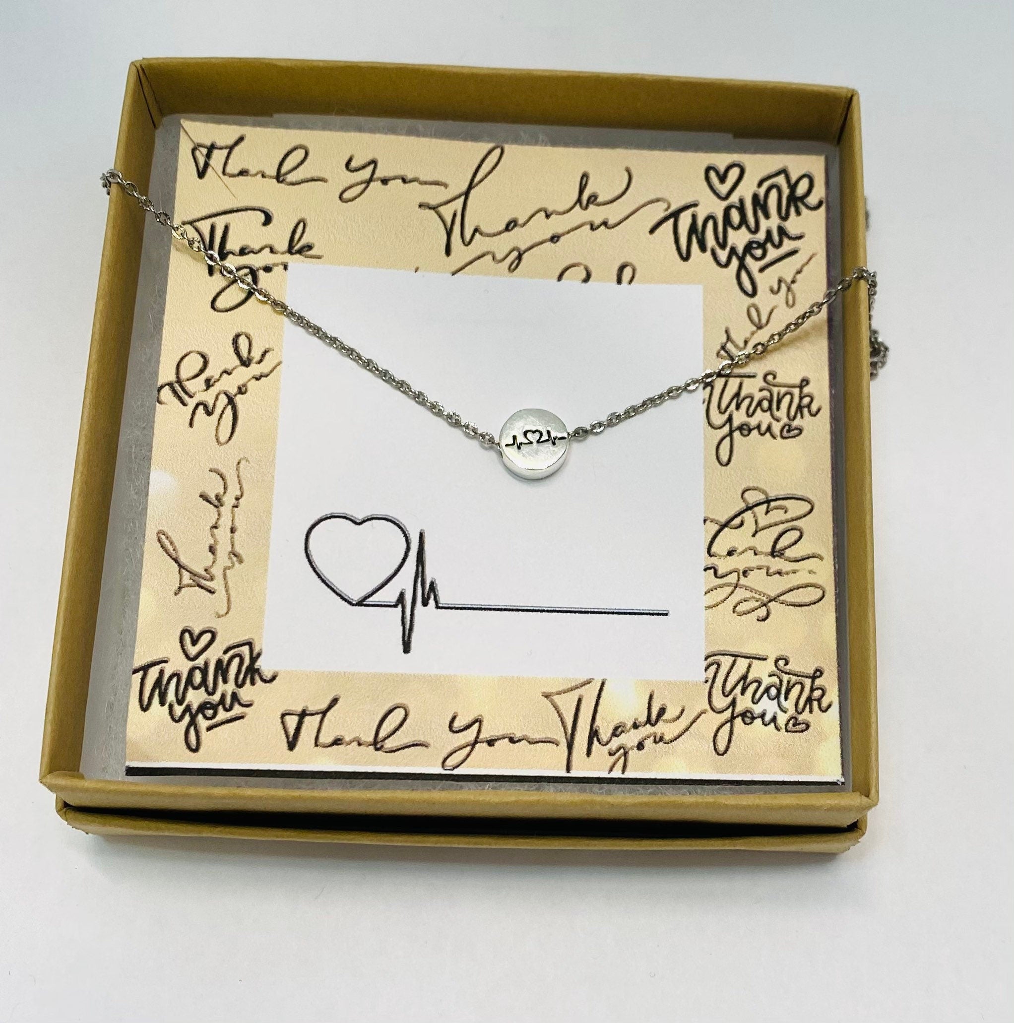 Nurse necklace, Heartbeat necklace, Thank you gifts for nurses, Nurse appreciation, Registered nurse gifts, LPN gifts, Nurse Valentine gifts