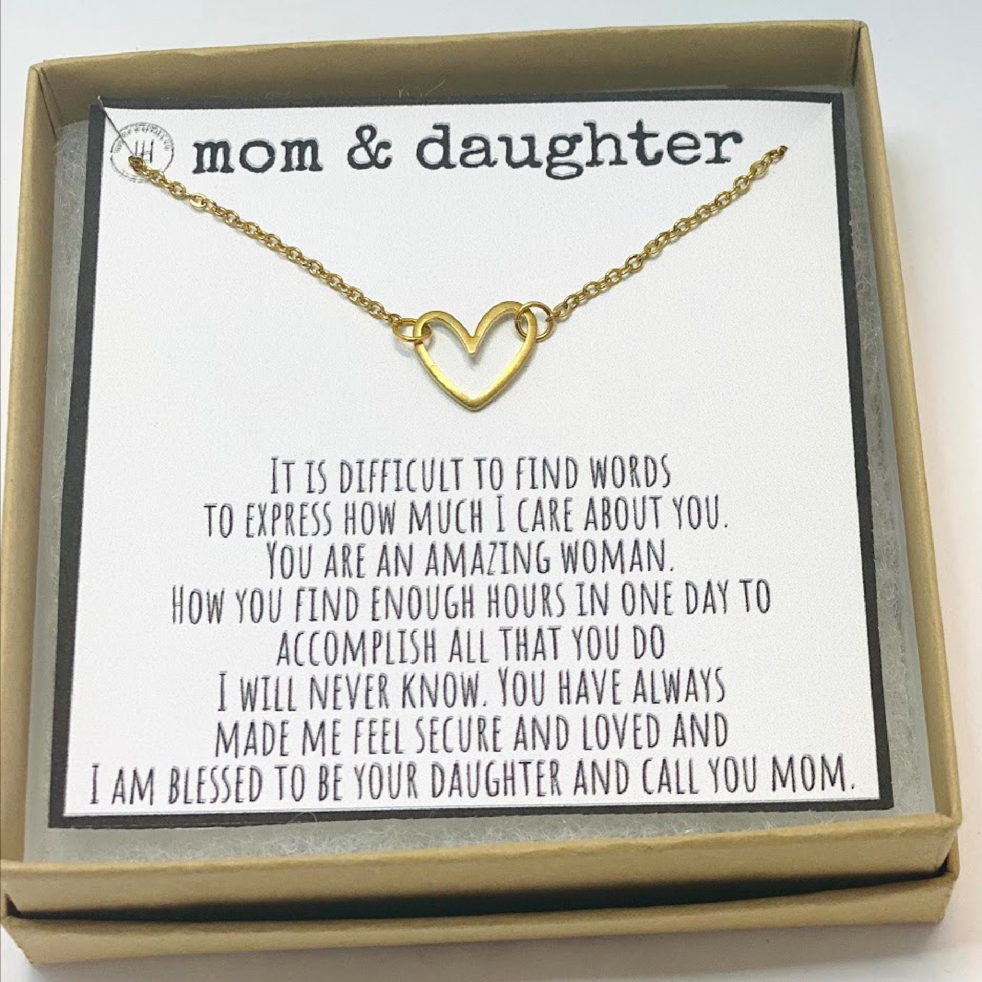 For mom, Mother Day gift, To my mom, Mom gift from daughter, Mom jewelry gift, Mother's Day surprise, Card with gift, Mothers necklace