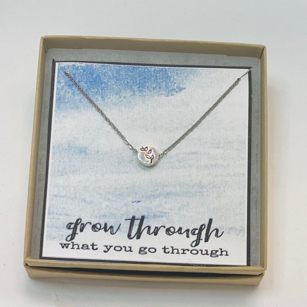 Cheer up, Silver leaf, Gold leaf necklace, Inspire gifts, Gifts to inspire, Encourage a friend, Card and gift, Send some love, Grow through