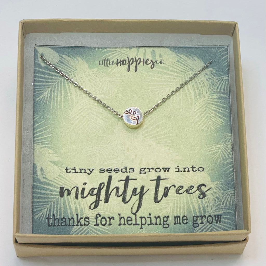 Teacher thanks, Daycare gift, End of year teacher appreciation gift, Hand stamped, Thank you for helping me grow, Thanks for helping me grow