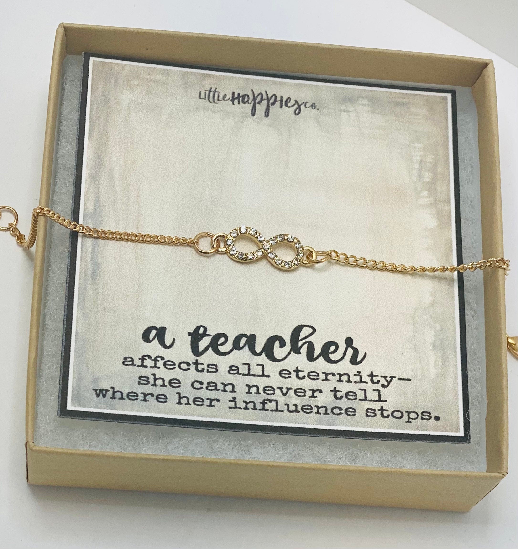 Teacher infinity bracelet, Teacher bracelet, Teacher gifts, Best teacher gifts, Teacher birthday, Teacher appreciation gift, Gift for tutor