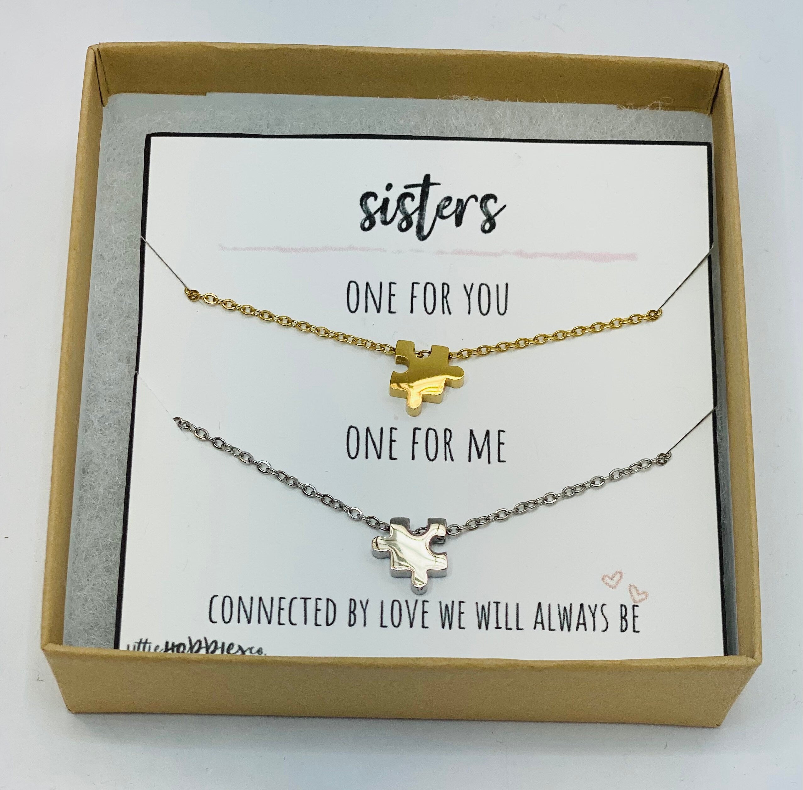 Puzzle necklace for friends, Sister necklaces for 2, Sister necklace, Sister gifts, Gift for sister, Creative birthday ideas for sister