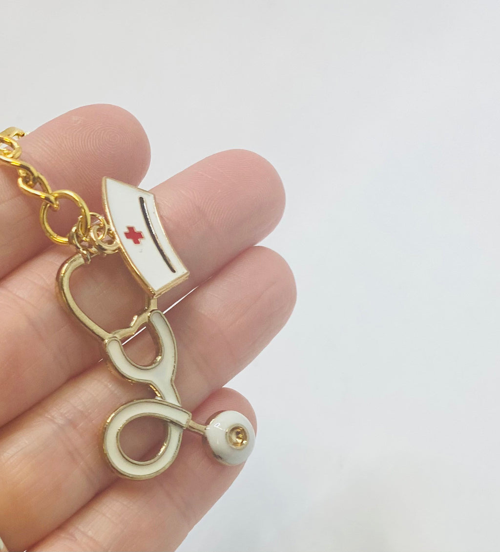 Nurse keychain, Nurse gift, Nurse key chain, Nurse appreciation, Medical key ring, Stethoscope keychain, Medical keychain, Thank you nurse