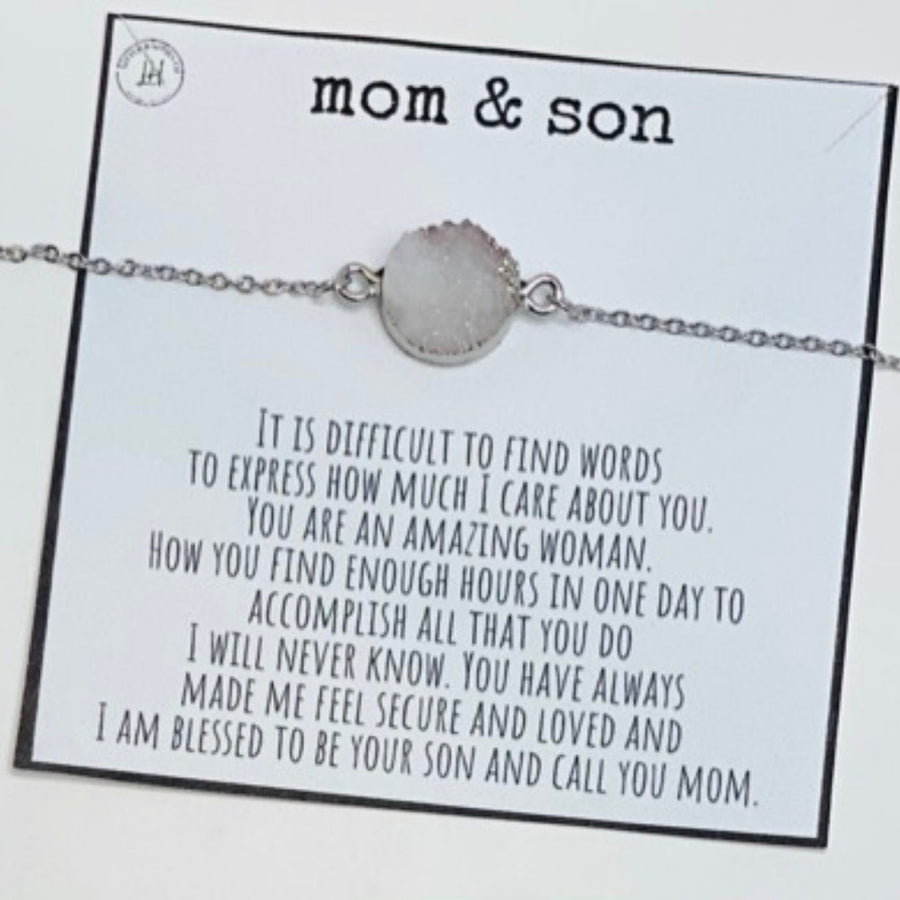 Mom and son forever necklace, From son to mom gifts, To mom from son gifts, Best gifts from son to mom, Mom necklace silver, Mother necklace