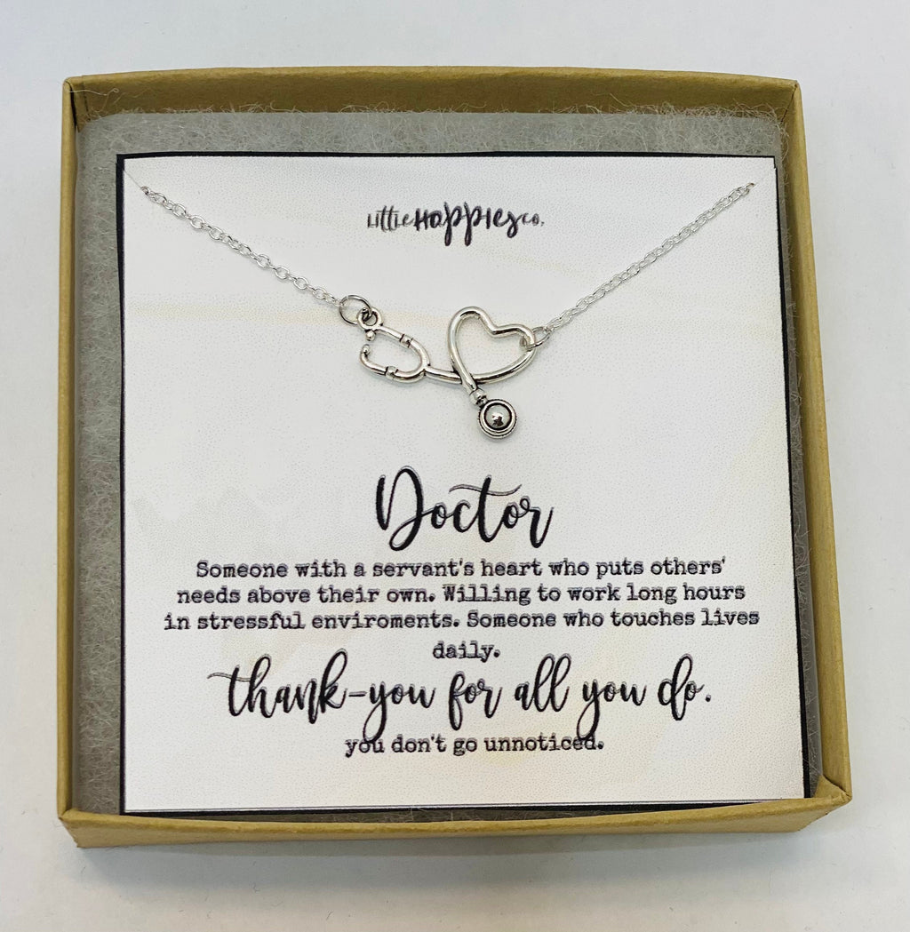 Stethoscope necklace, Gift for doctor, doctor gift, gifts for doctors, Doctor necklace, healthcare worker gift, gift for her, thank you gift