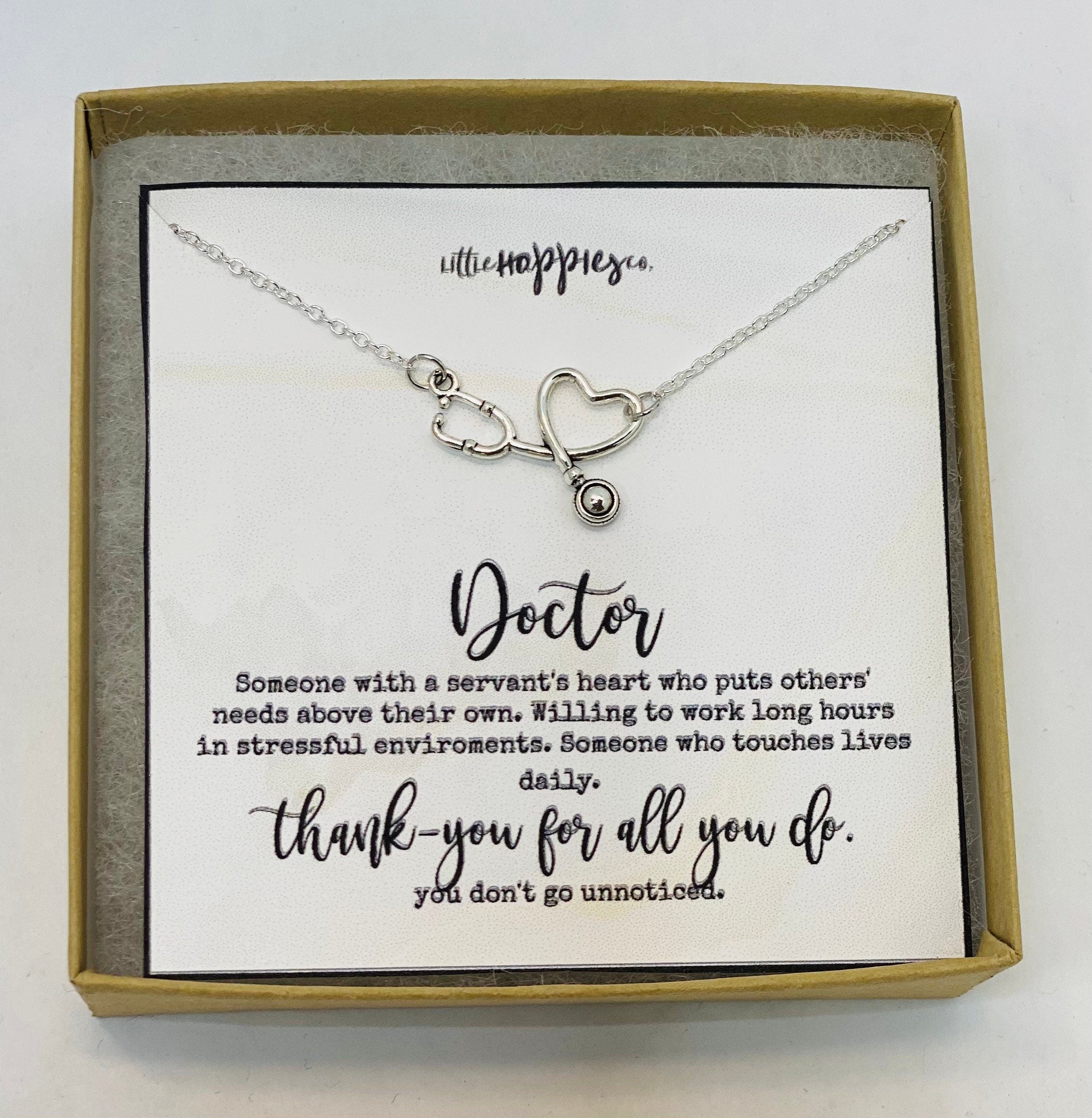 Stethoscope necklace, Gift for doctor, doctor gift, gifts for doctors, Doctor necklace, healthcare worker gift, gift for her, thank you gift