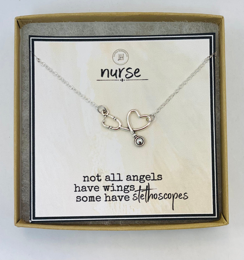 Stethoscope necklace, Gift for nurse, nurse gifts, gifts for nurses, RN gift, RN necklaces, healthcare worker gift, gift for her, thank you