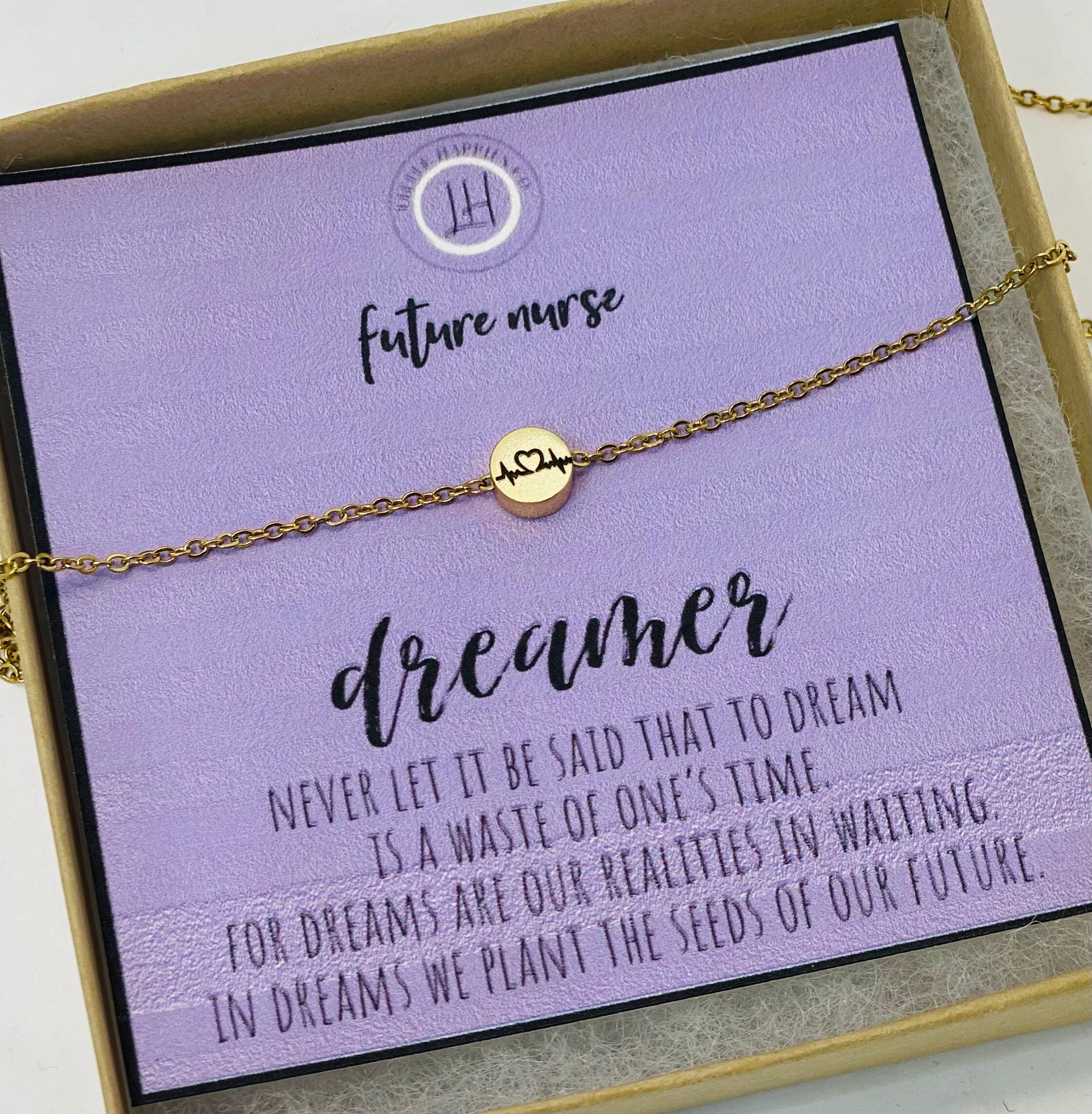 Nursing student gift, heartbeat necklace, graduation gift for nurse, nurse graduate, RN graduate, future nurse, gift for her