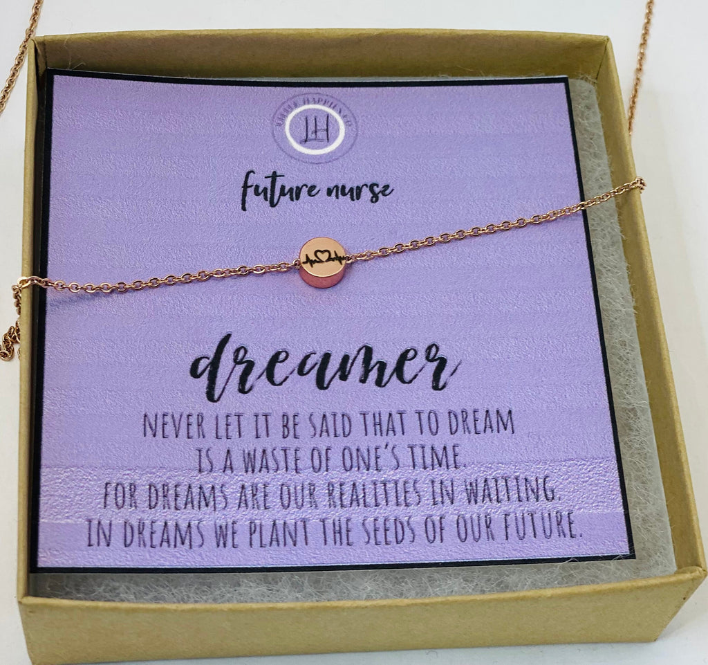 Nursing student gift, heartbeat necklace, graduation gift for nurse, nurse graduate, RN graduate, future nurse, gift for her