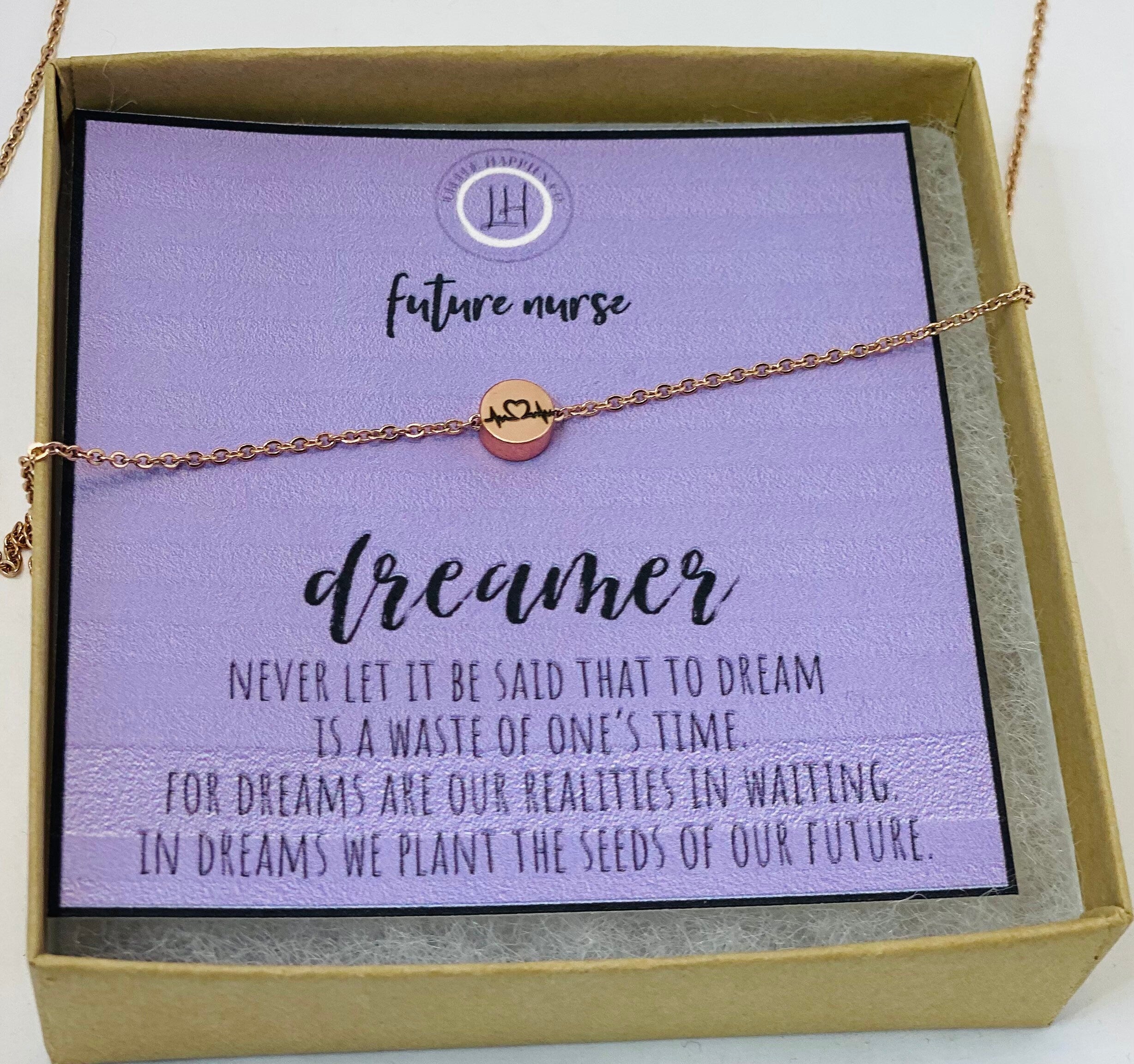 Nursing student gift, heartbeat necklace, graduation gift for nurse, nurse graduate, RN graduate, future nurse, gift for her