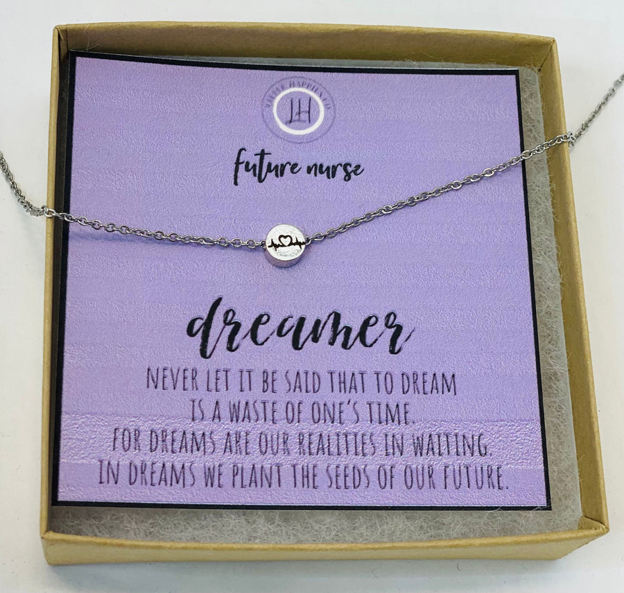 Nursing student gift, heartbeat necklace, graduation gift for nurse, nurse graduate, RN graduate, future nurse, gift for her