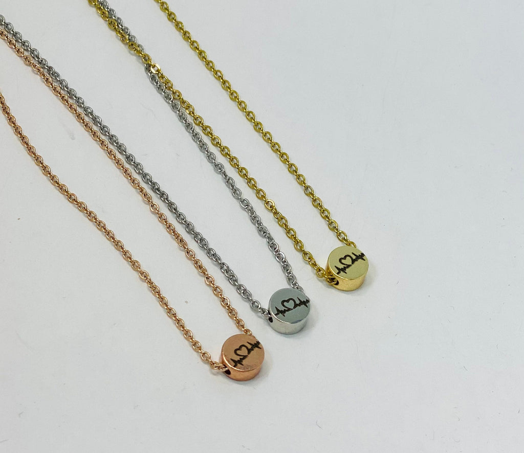 Personalized nurse gift, RN registered nurse necklace, Heartbeat, RN charm necklace, Personalized jewelry, Heartbeat necklace