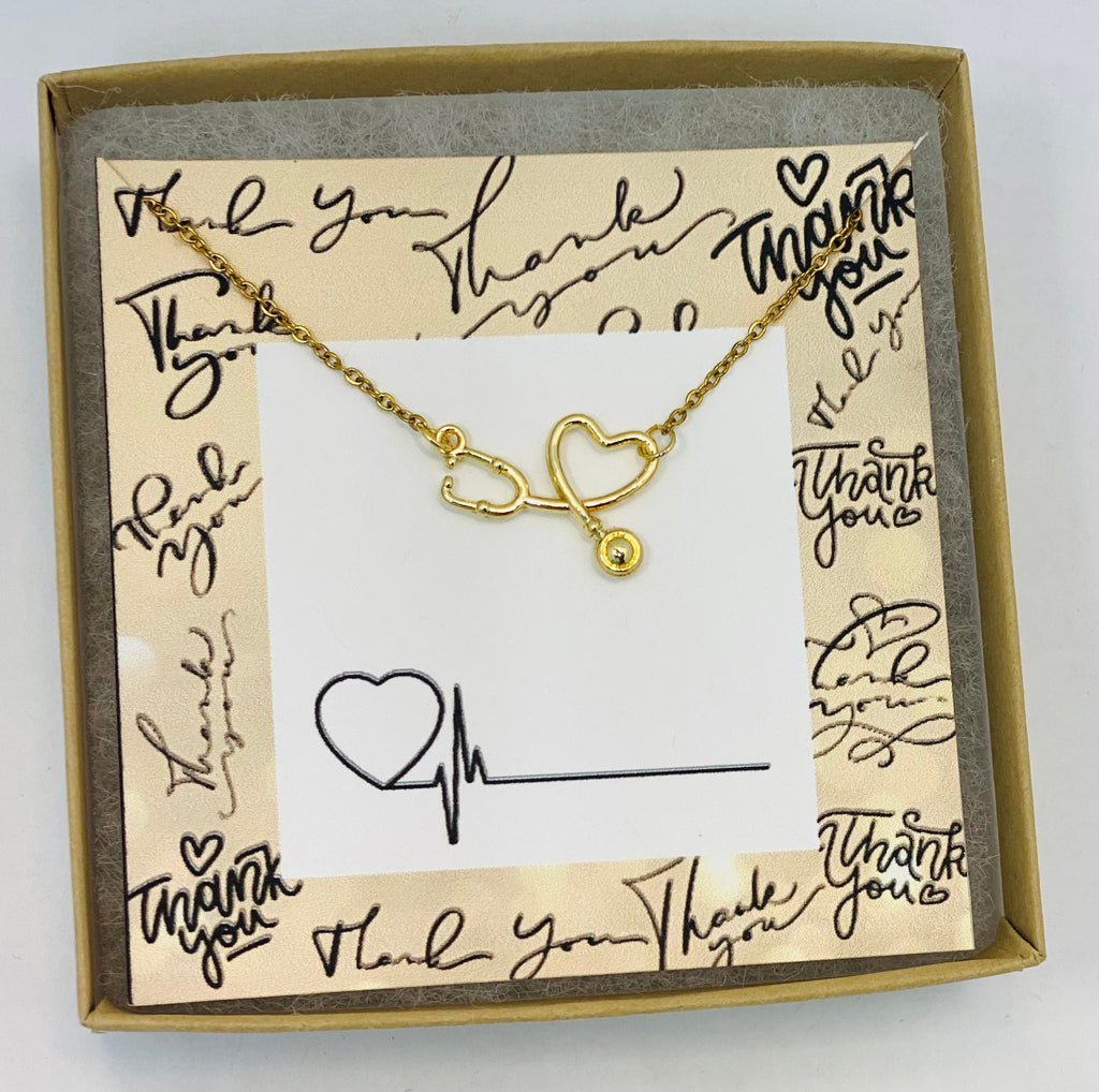 Stethoscope necklace, Gift for nurse, nurse gifts, gifts for nurses, RN gift, RN necklaces, healthcare worker gift, gift for her, thank you