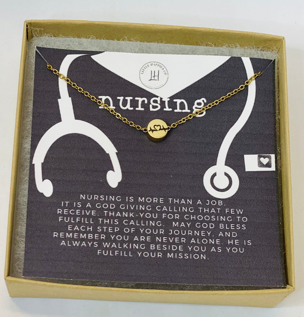 Nurse necklace, Heartbeat necklace, Thank you gifts for nurses, Nurse appreciation, Gift for RN, Nurse Week, Nurse appreciation gift