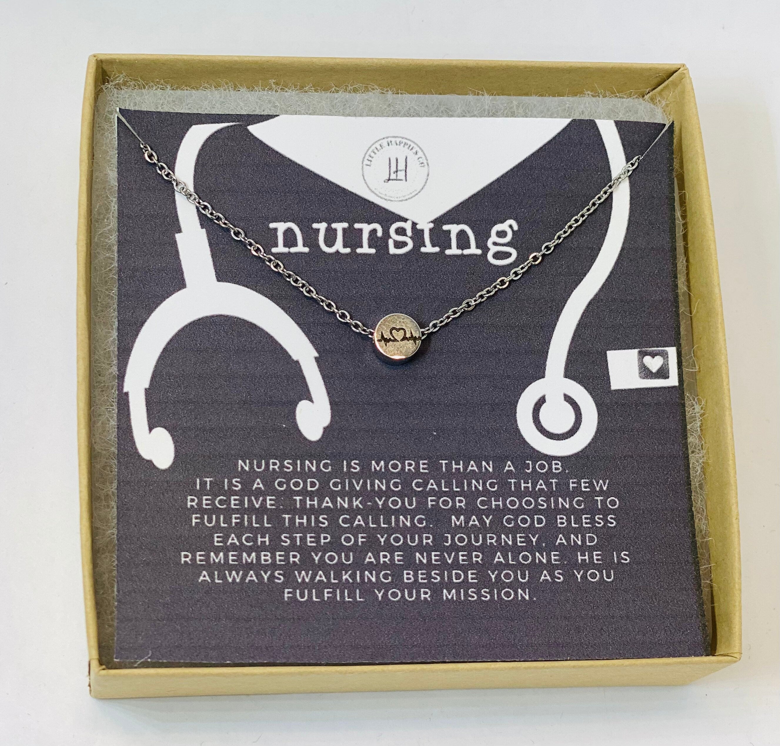 Nurse necklace, Heartbeat necklace, Thank you gifts for nurses, Nurse appreciation, Gift for RN, Nurse Week, Nurse appreciation gift