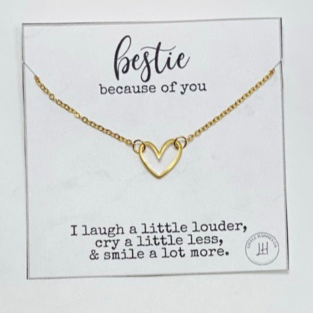 Heart necklace for best friend, BFF heart necklace, Unique best friend jewelry, Best friend jewelry gifts, Open heart necklace, Bestie gift