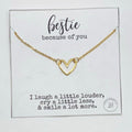 Heart necklace for best friend, BFF heart necklace, Unique best friend jewelry, Best friend jewelry gifts, Open heart necklace, Bestie gift