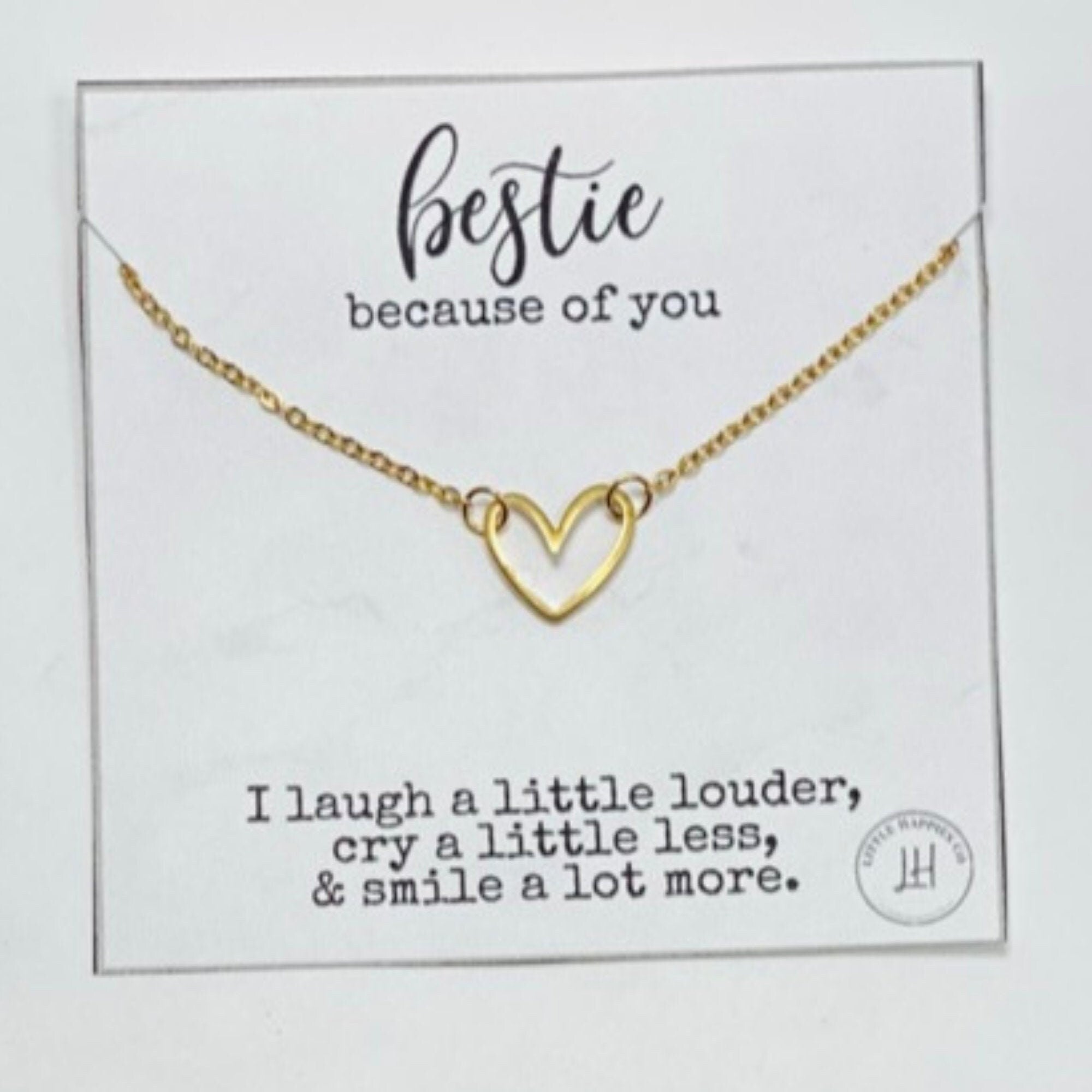 Heart necklace for best friend, BFF heart necklace, Unique best friend jewelry, Best friend jewelry gifts, Open heart necklace, Bestie gift