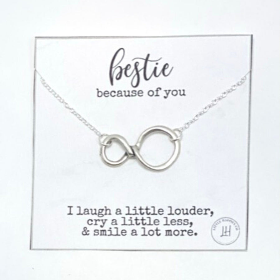 Best friend infinity necklace, Infinity jewelry, Infinity friendship quotes, Best friend necklace with message card, Necklace for friend