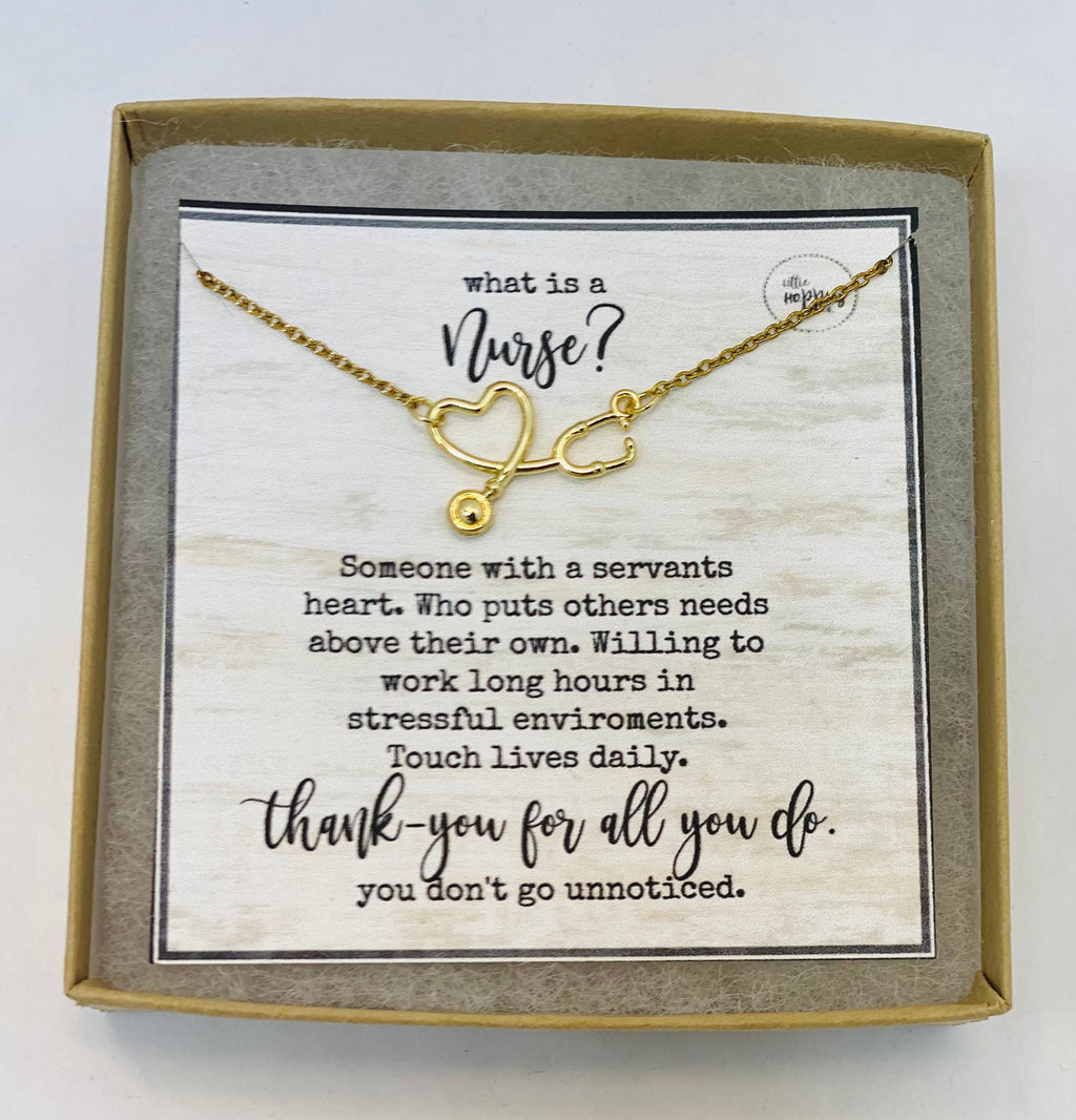 Stethoscope necklace, Gift for nurse, nurse gifts, gifts for nurses, RN gift, RN necklaces, healthcare worker gift, gift for her, thank you