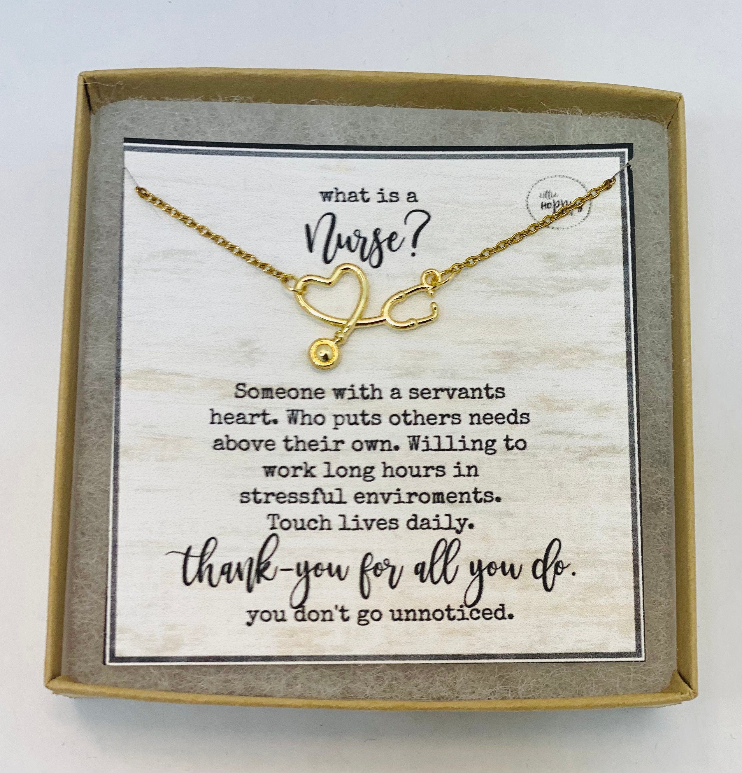 Stethoscope necklace, Gift for nurse, nurse gifts, gifts for nurses, RN gift, RN necklaces, healthcare worker gift, gift for her, thank you