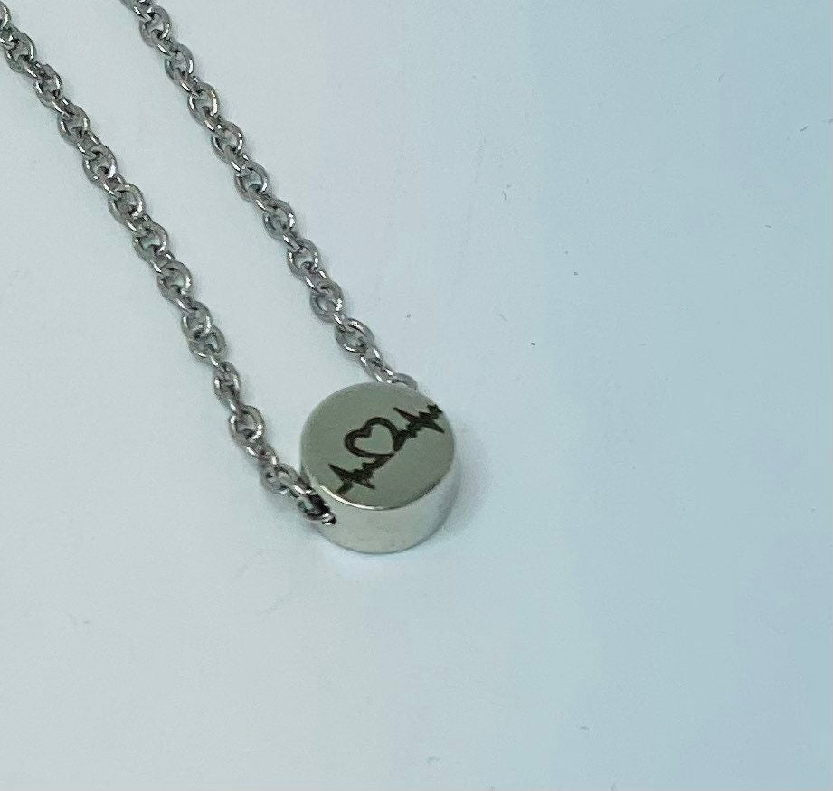 Personalized nurse gift, RN registered nurse necklace, Heartbeat, RN charm necklace, Personalized jewelry, Heartbeat necklace