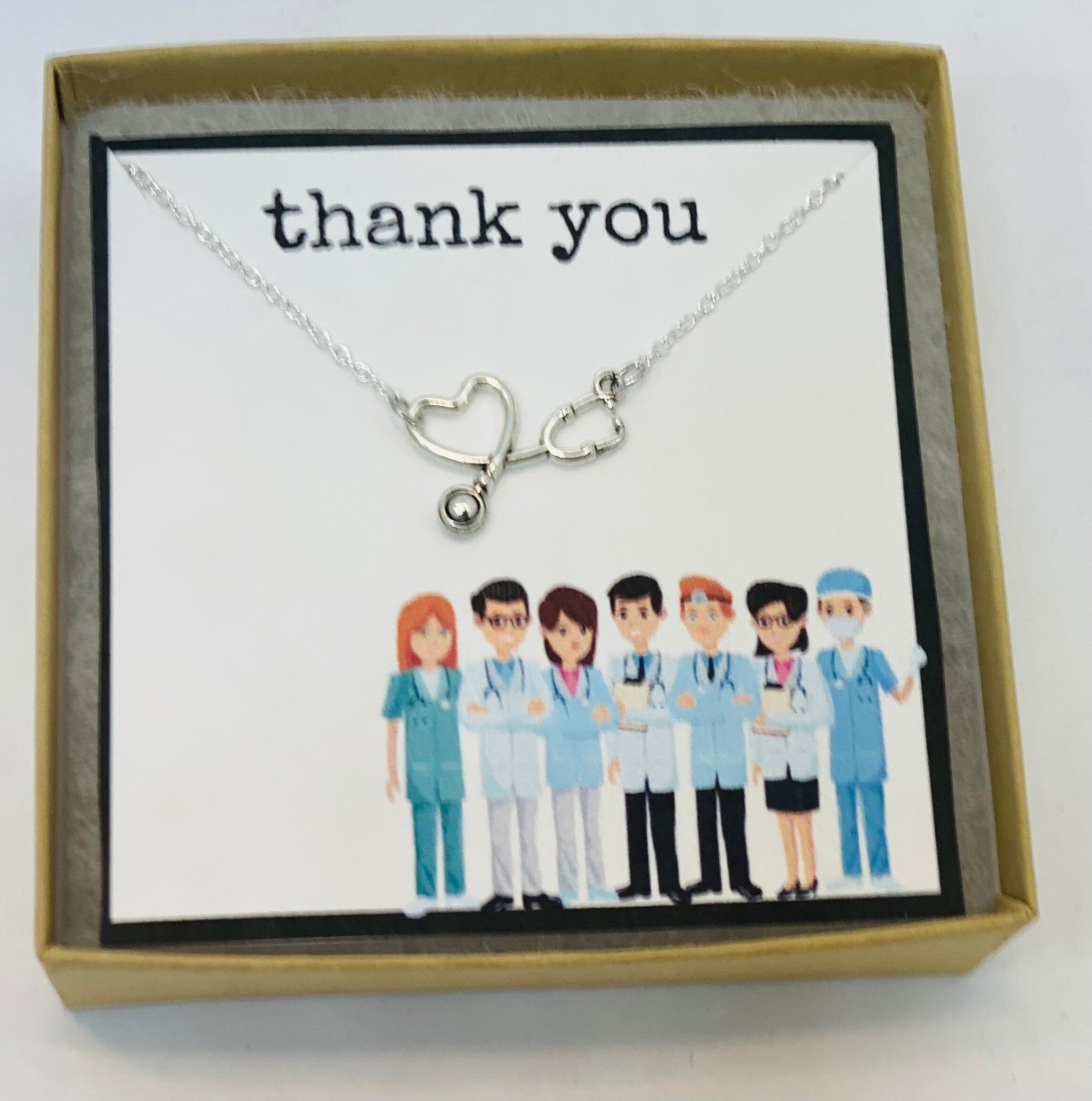 Stethoscope necklace, Gift for nurse, nurse gifts, gifts for nurses, RN gift, RN necklaces, healthcare worker gift, gift for her, thank you