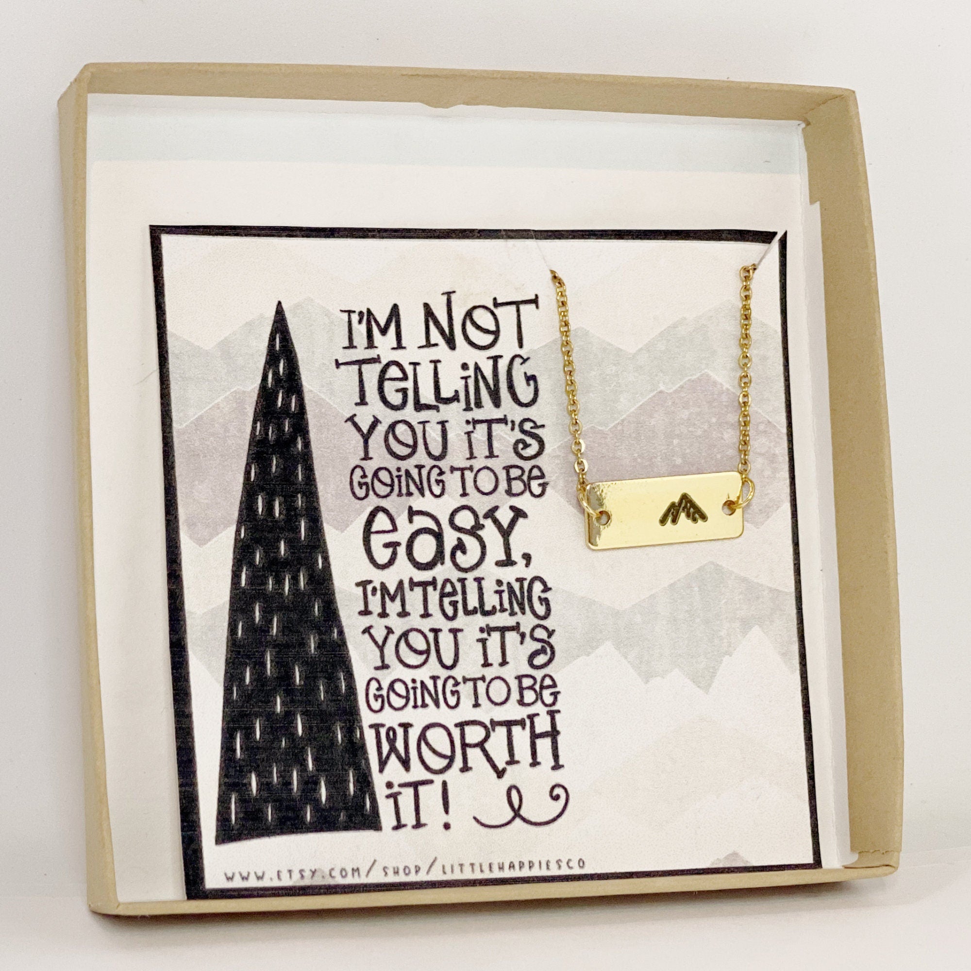 I'm not telling you it's going to be easy necklace, Strength necklace, Strength gift, Uplifting, Motivational gift ideas, You've got this