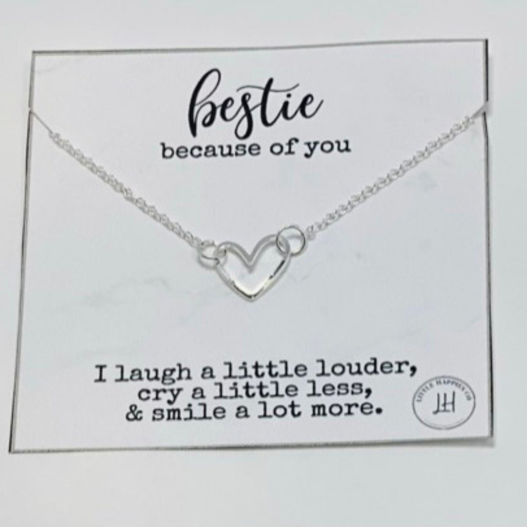 Heart necklace for best friend, BFF heart necklace, Unique best friend jewelry, Best friend jewelry gifts, Open heart necklace, Bestie gift