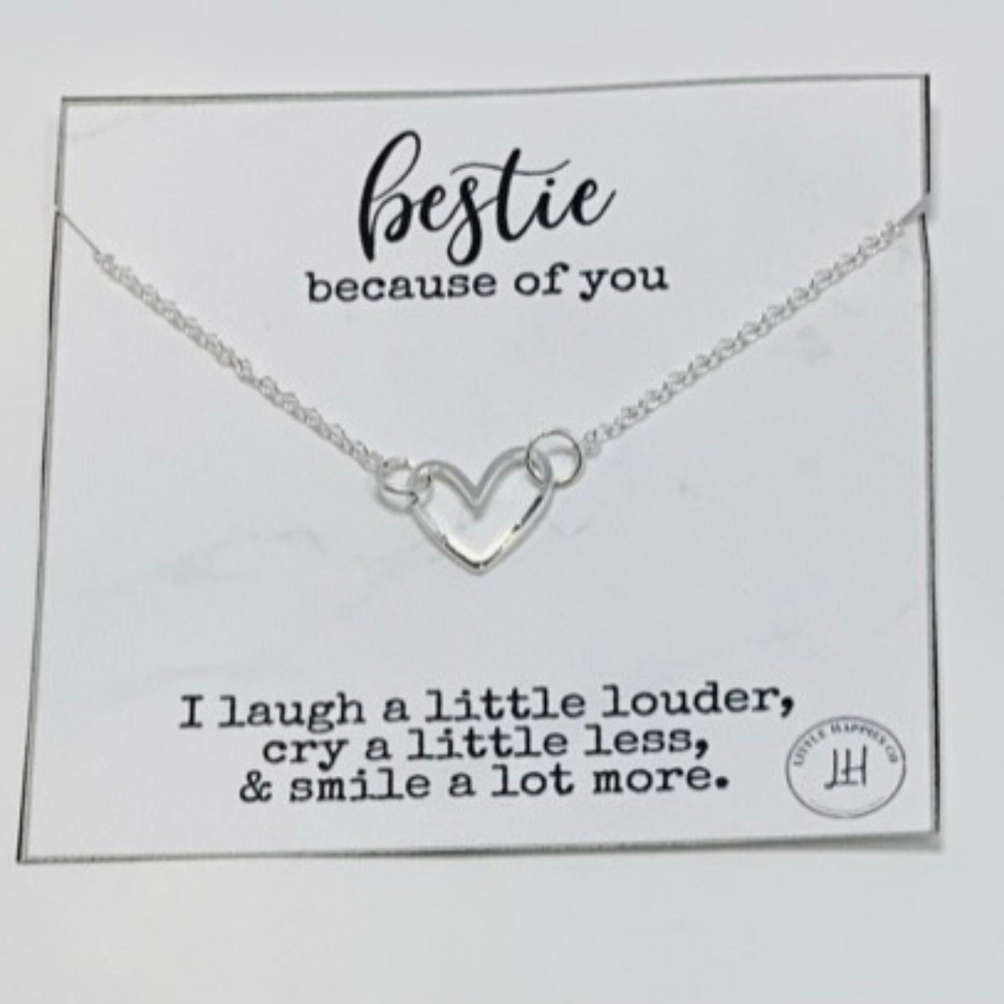 Heart necklace for best friend, BFF heart necklace, Unique best friend jewelry, Best friend jewelry gifts, Open heart necklace, Bestie gift