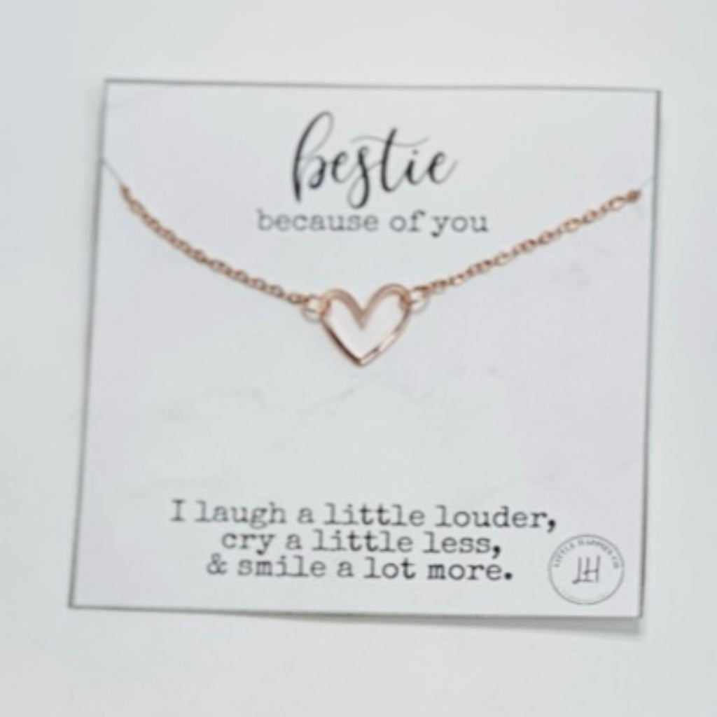 Heart necklace for best friend, BFF heart necklace, Unique best friend jewelry, Best friend jewelry gifts, Open heart necklace, Bestie gift