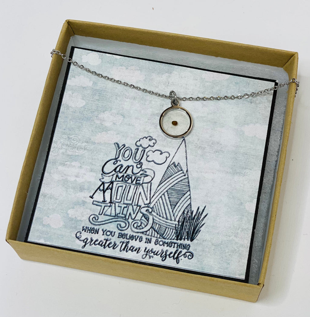 Mustard seed necklace, Mustard seed jewelry, Faith bigger than a mustard seed, Christian jewelry, Miscarriage gift, encouragement, cancer