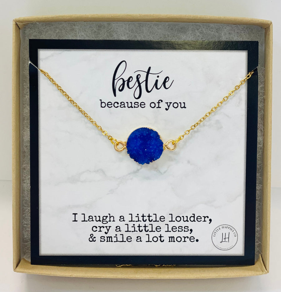 Gift for her, Necklace, Best friend gift, Birthday gift for friend, inexpensive gift, bestie, friendship necklace, aqua necklace (02-001)
