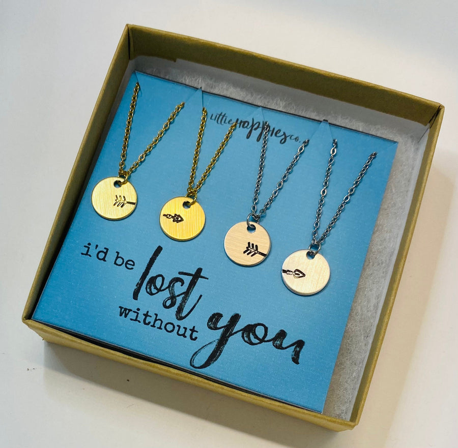 Set of 4 friend necklaces - Set of 4 necklaces, Gift Set of 4 necklaces, Friendship necklaces, Matching necklaces, Best friend jewelry, BFF