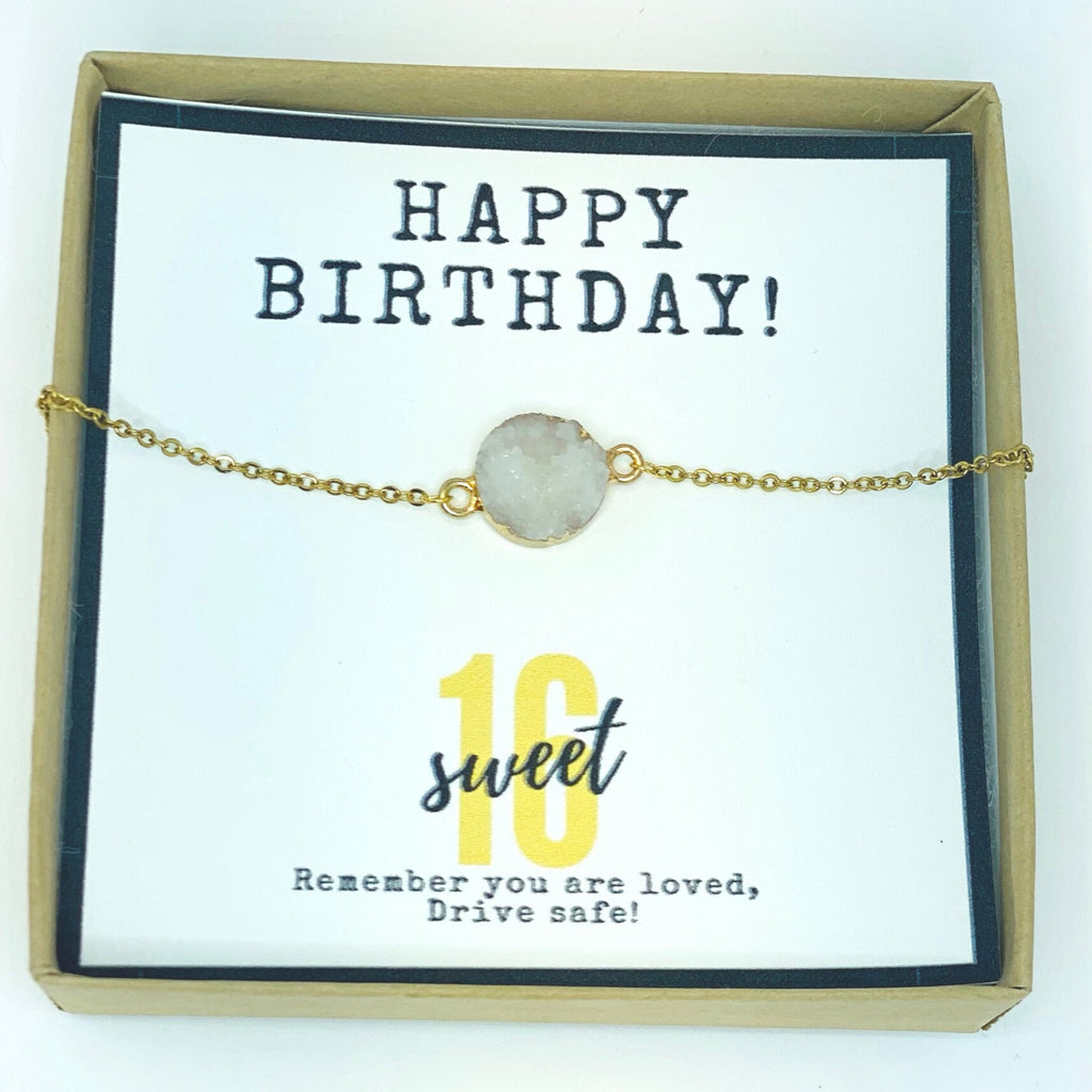 Sweet 16 necklace, Sweet 16 gifts for girls, 16th birthday gift, Gift for 16 year old girl, Necklace + card, 16th birthday card, Milestone