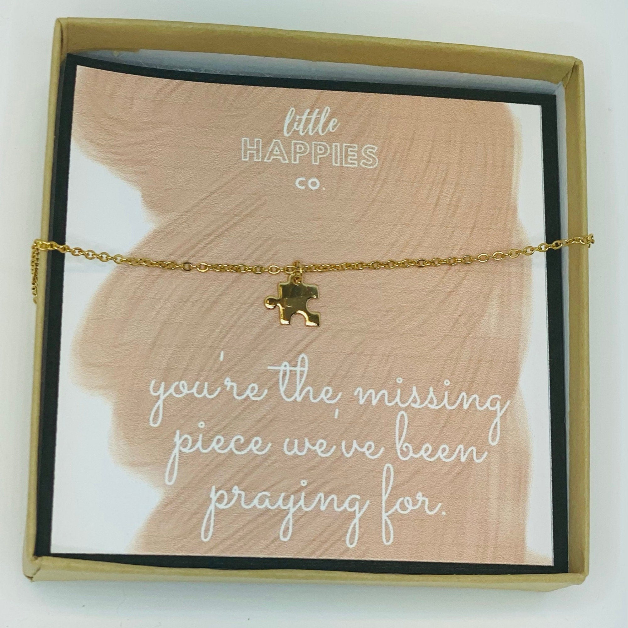 Missing piece, Puzzle necklace, Symbolic gift, Necklace + card, Gift for girlfriend anniversary, Gift for wife, Necklace with card