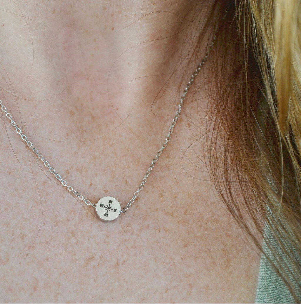 Adventure gifts, Travel necklace, Compass necklace, Travel jewelry, New beginnings gift, Travel buddy gift, Graduation present, Grad gift,