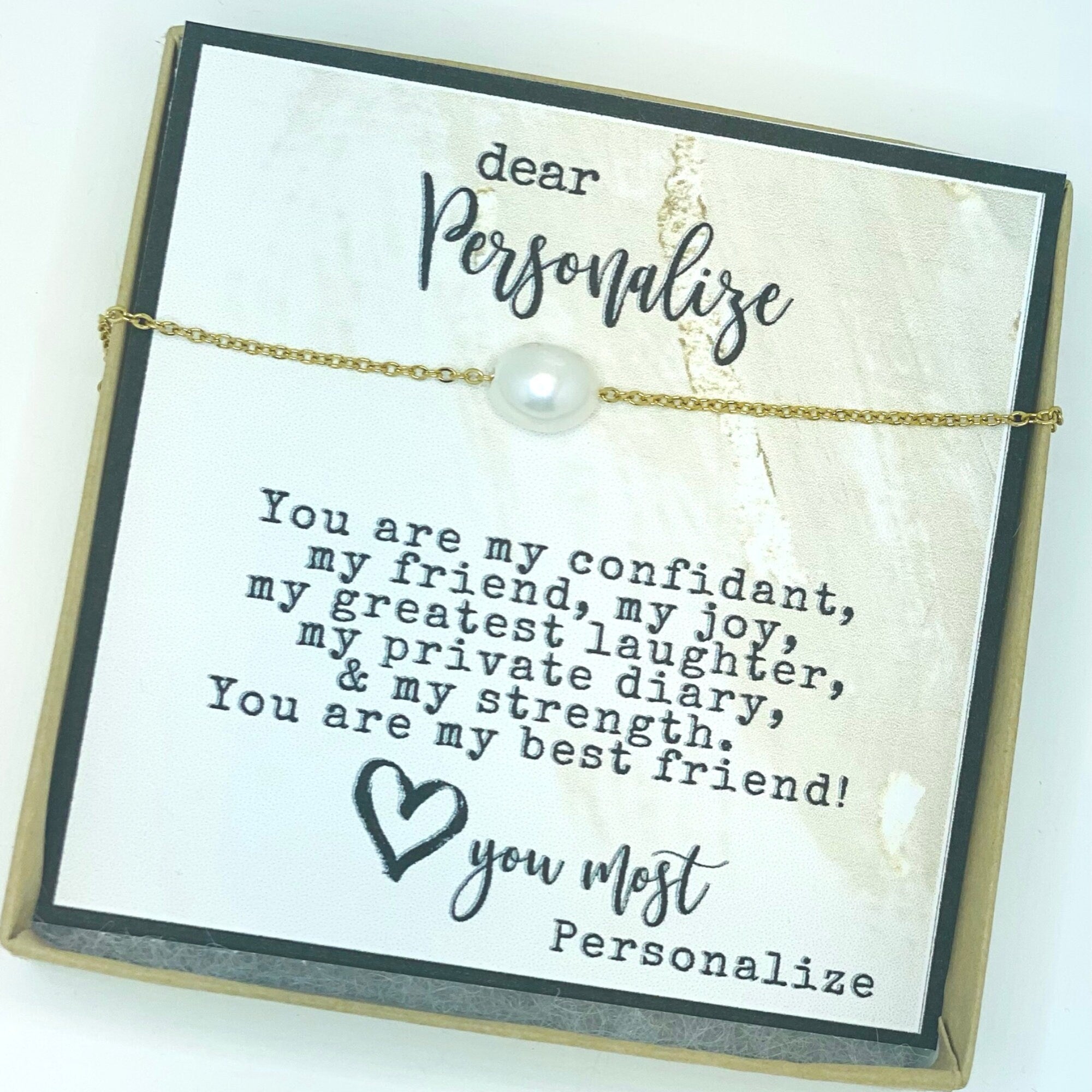 Personalized gifts for friends, Personalized best friend gifts, Personalized present, Custom gifts, Personalized cards, Card + necklace