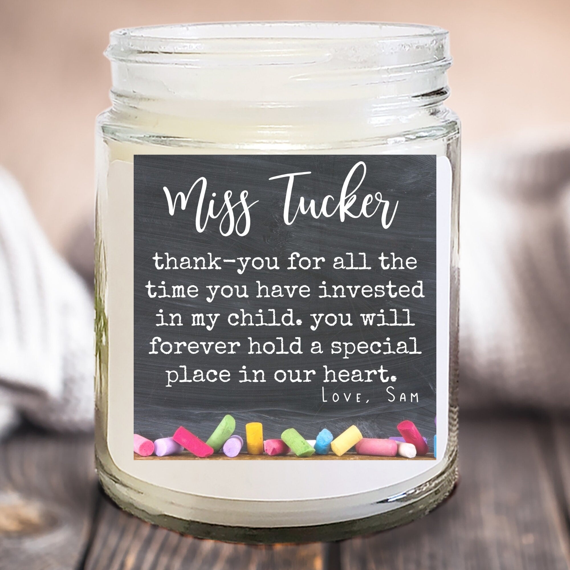 Teacher gifts, Gift for teacher, Christmas gift for teacher, Best teacher, Teacher candle, Personalized teacher gift, from student, candle