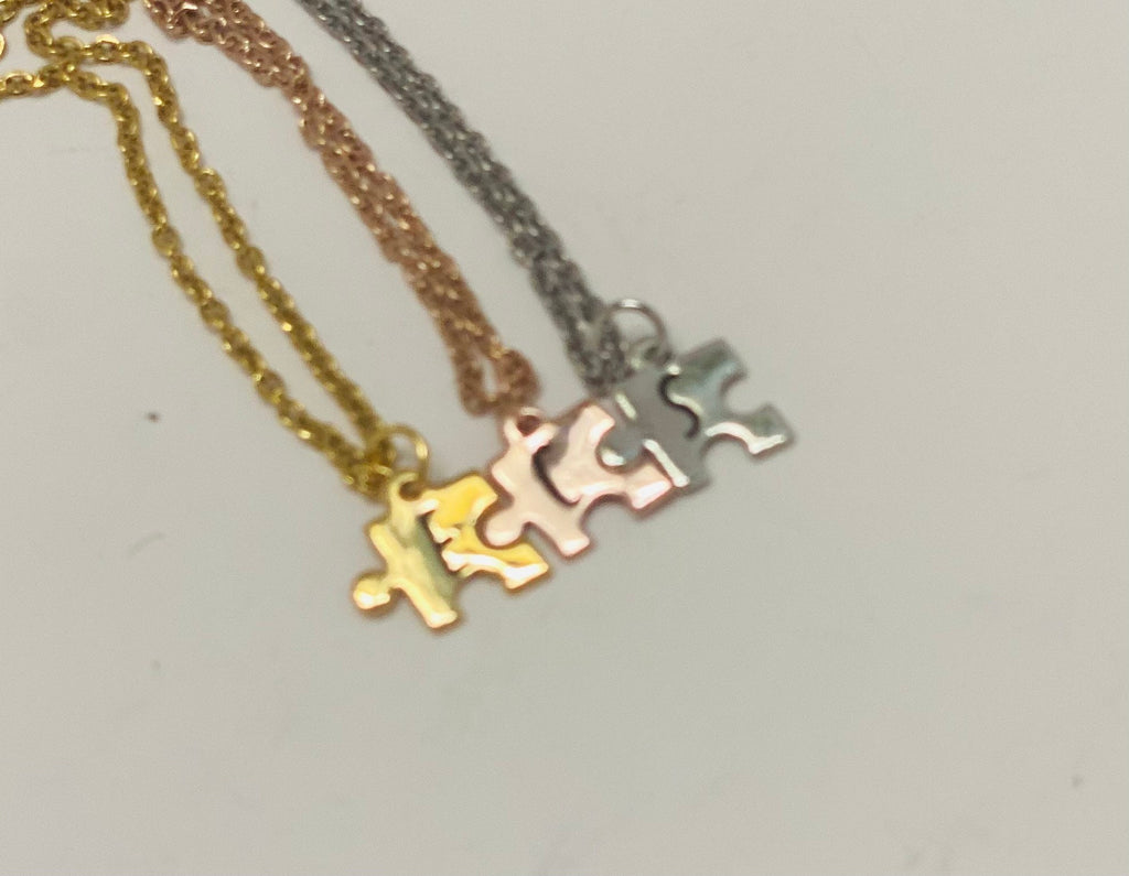 Best friend gifts, friendship gift, puzzle necklace, two necklaces, best friend birthday gift, personalized gift, initial necklace, necklace