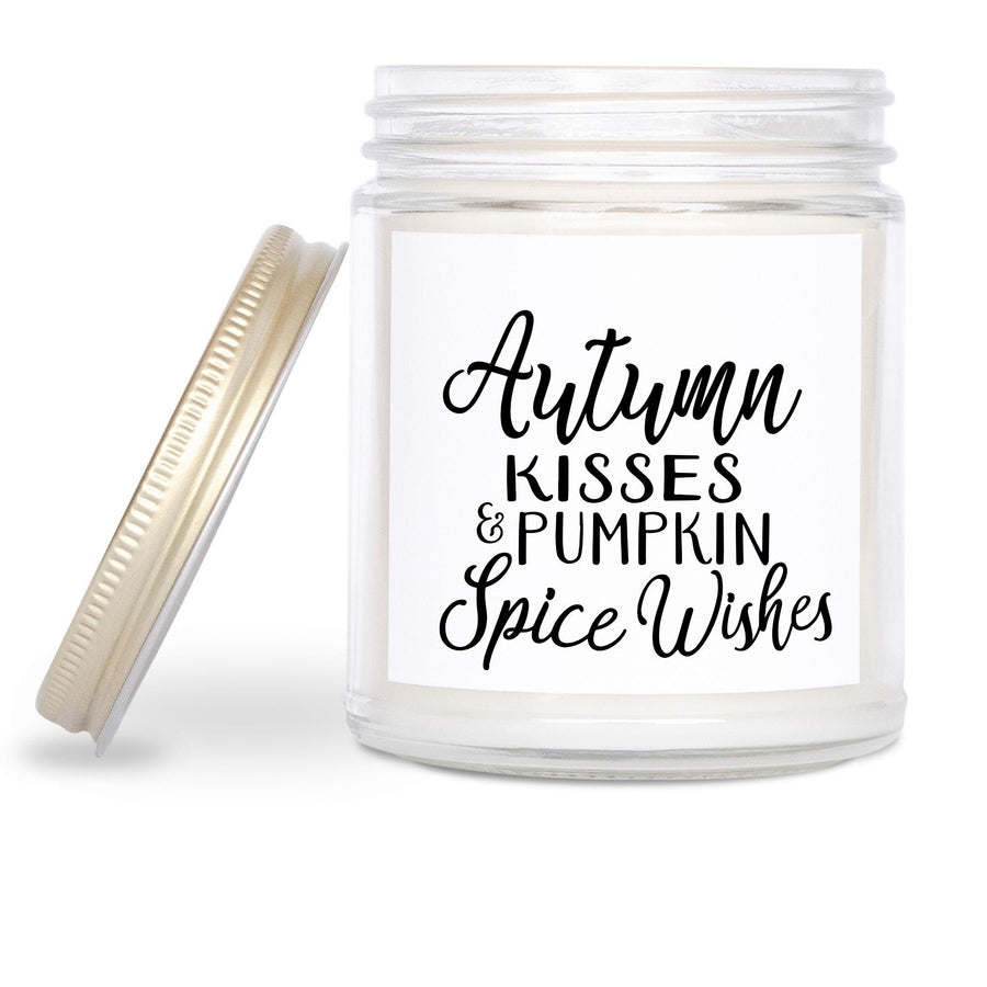 Autumn Kisses and Pumpkin Spice Wishes, Pumpkin Spice, Pumpkin candle, Fall decor, Candle gift, Personalized gift, Gift for her, Candle