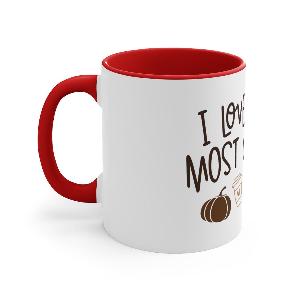Coffee Mug, Fall Coffee Mug, Football Season, I love fall most of all, Fall gifts, Cute coffee mugs, small gift, Fall decor, Birthday