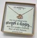 Christian Jewelry, heart necklace, Strength an dignity, Thank you gift, Christian gift, Christian jewelry, Christmas gift, Gift for friend