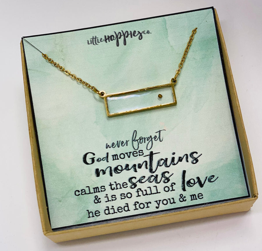 God moves mountains, real mustard seed, christian jewelry, sympathy gift, grief gift, miscarriage, gift for friend