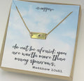Bar necklace, gift for her, Christian gift, encouragement, rainbow necklace, Christian jewelry, miscarriage gift, sympathy gift, grief